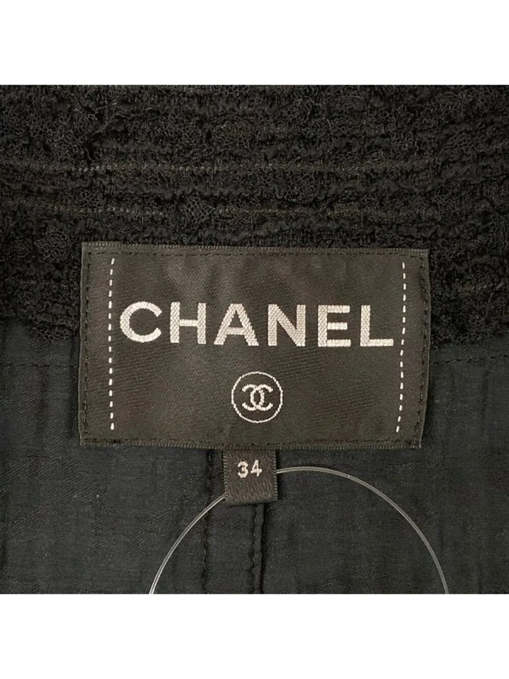 Chanel Jacket S Black Three Quarter Sleeve Fantasytweed Roundcolor Lion Button